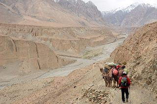 10 Descending Down To The Surakwat River From The Terrace Between Yilik Village And Sarak On Trek To K2 North Face In China